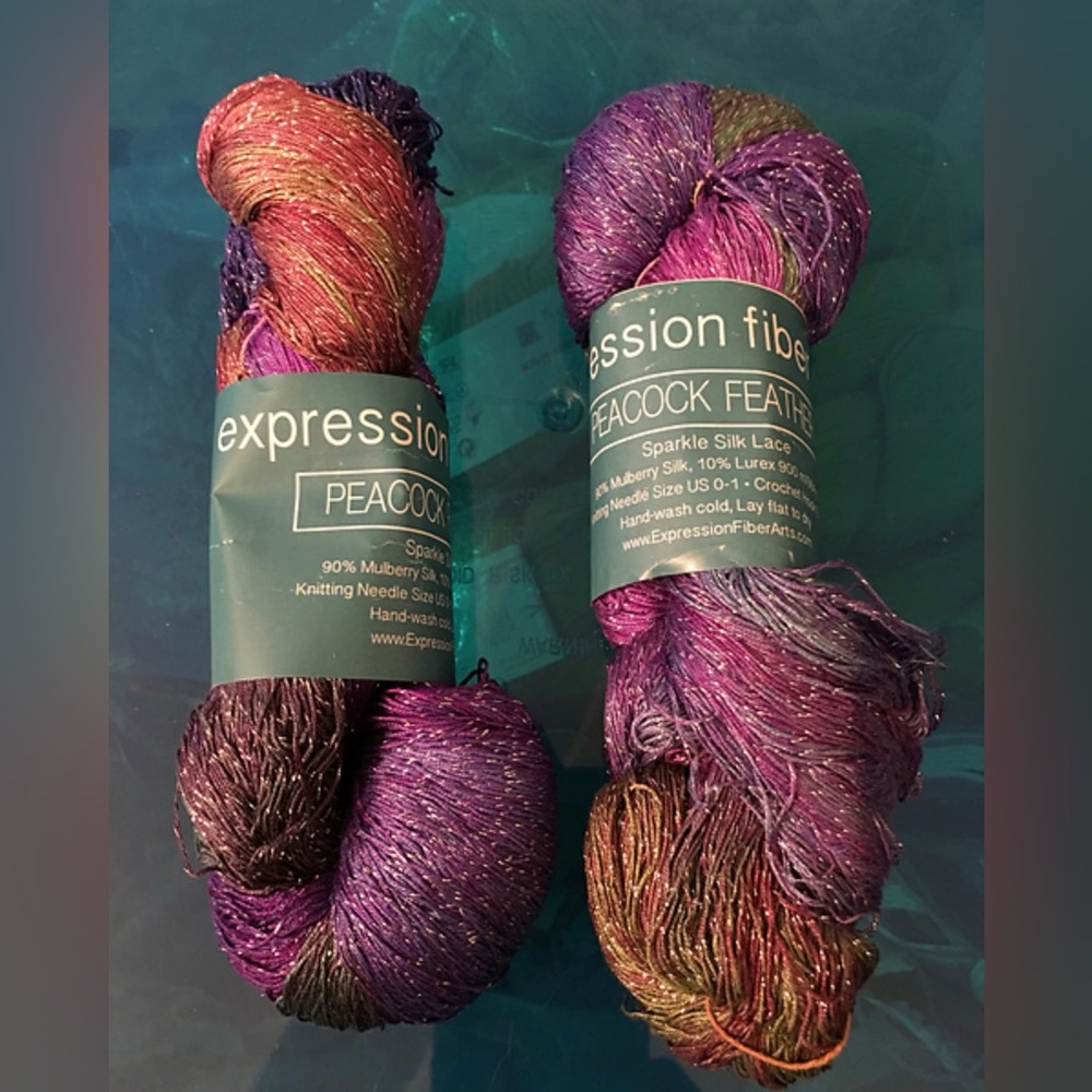 Expression Fiber Arts Peacock Feather Yarn, 2 Skein Lot